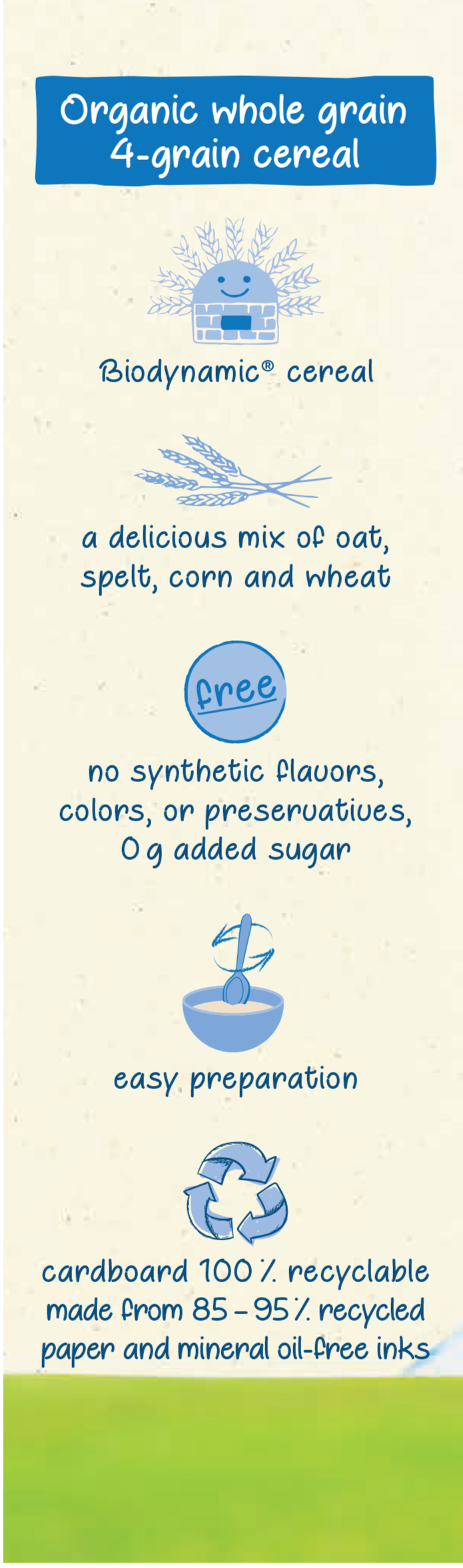 Holle Organic Whole Grain 4-Grain Cereal - 6 Pack