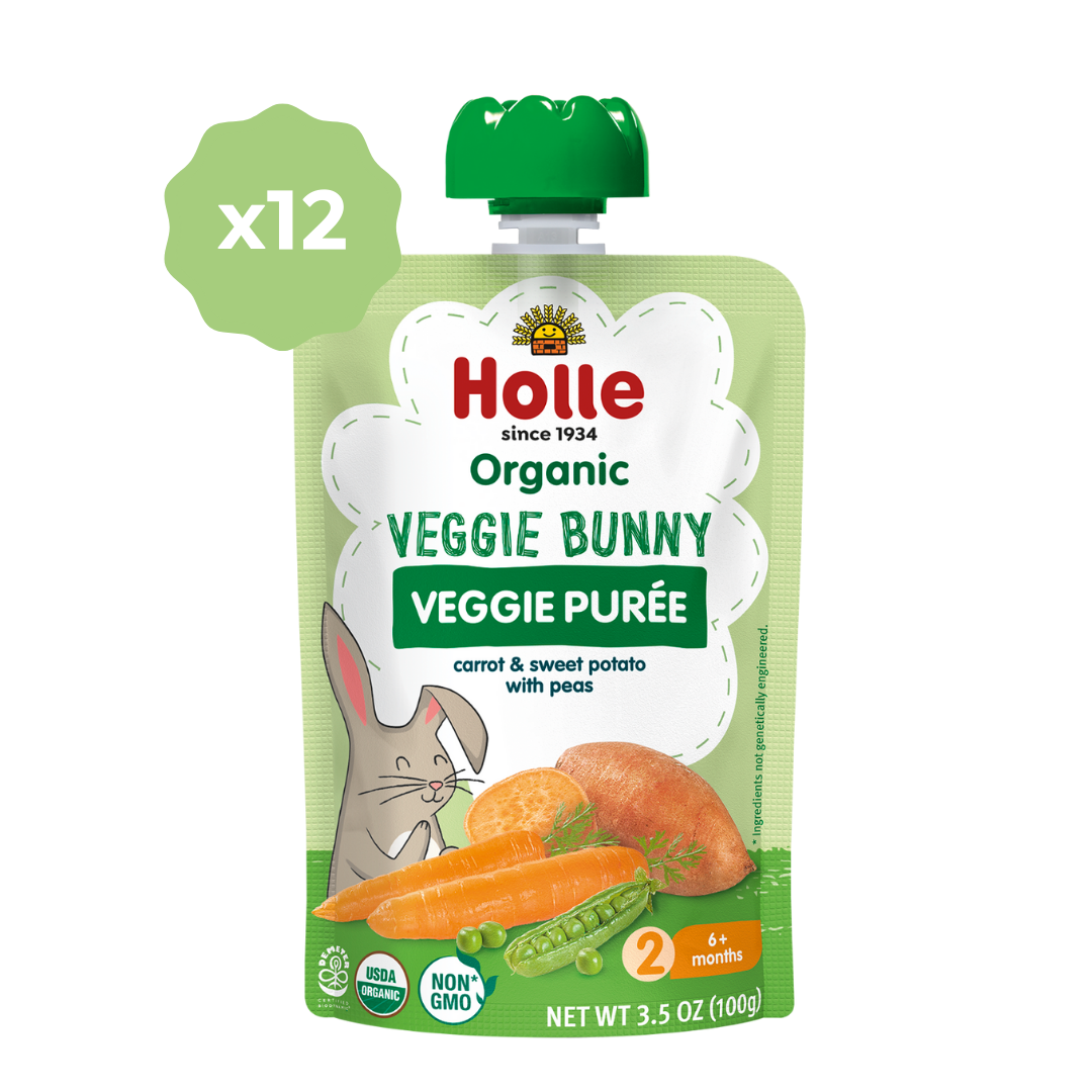 Holle Baby Food Pouches - Organic Veggie Puree - Veggie Bunny
