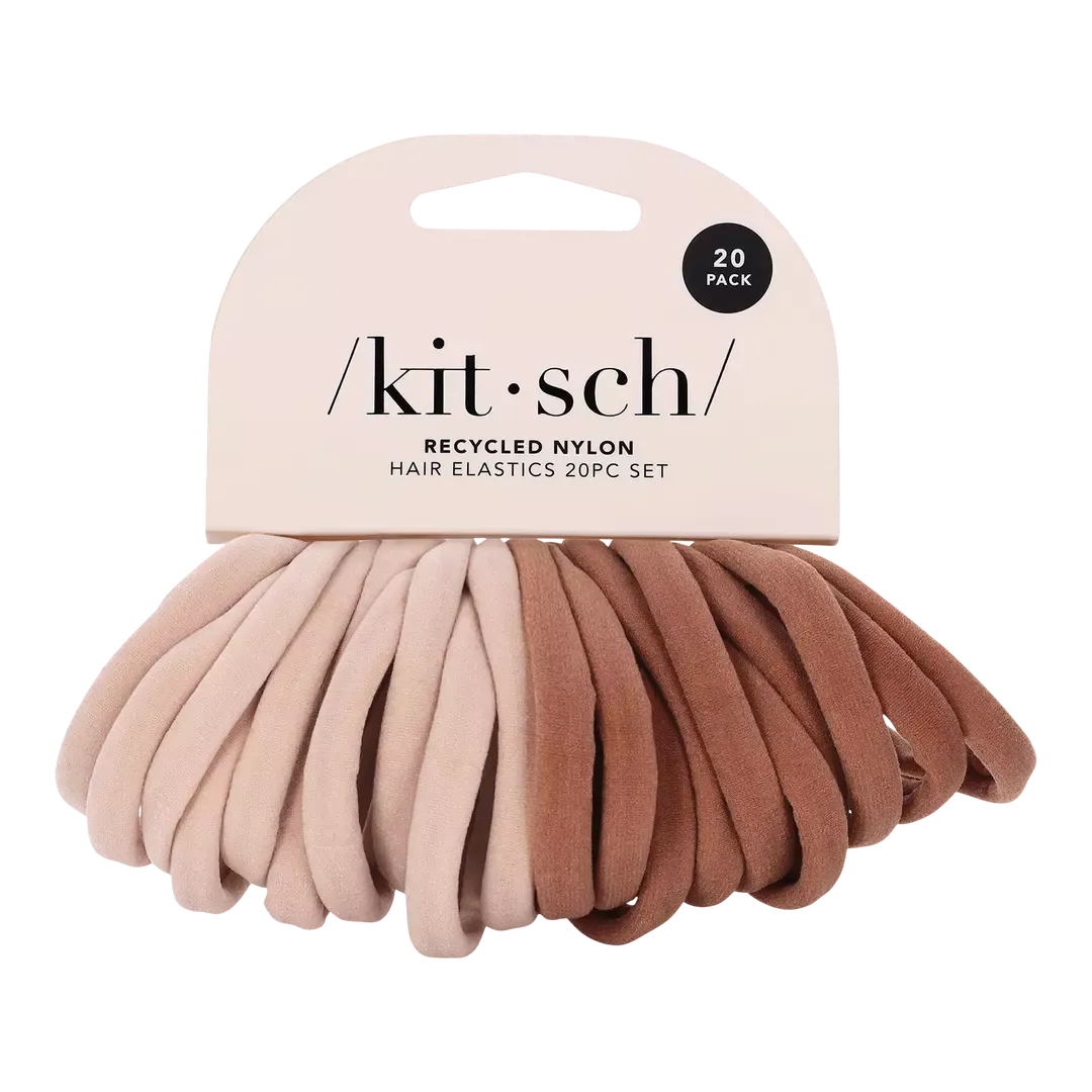 Kitsch Assorted Textured Scrunchies Set in Terracotta