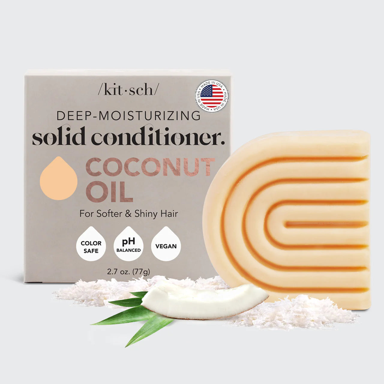 Kitsch Deep-Moisturizing Coconut Oil Conditioner Bar for Dry Damaged Hair