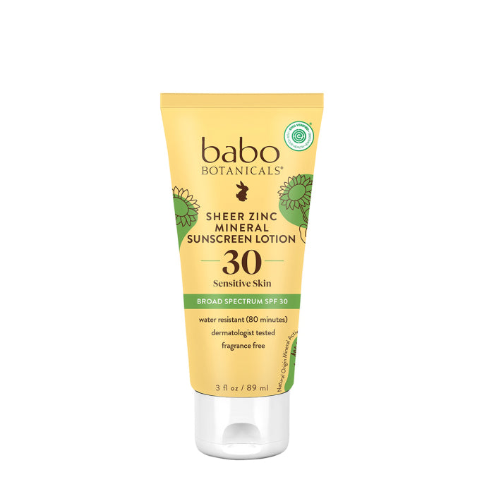 Babo Botanicals Sheer Zinc Mineral Sunscreen Lotion SPF 30 3.0oz / 89ml