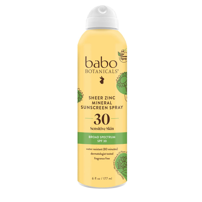 Babo Botanicals Sheer Zinc Mineral Sunscreen Spray SPF 30 6.0oz / 177ml