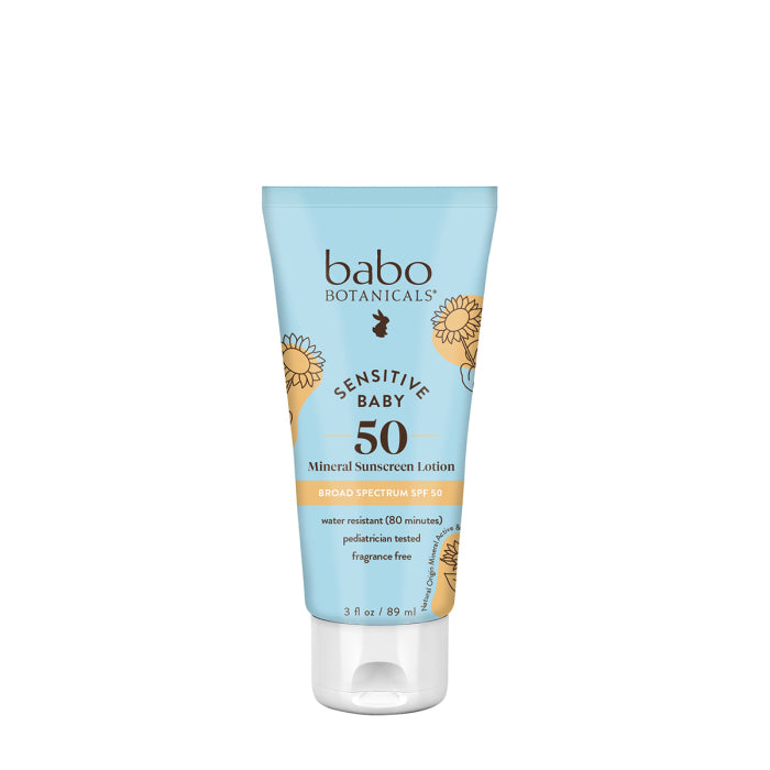 Babo Botanicals Sensitive Baby Mineral Sunscreen Lotion SPF 50 3 fl oz / 89 ml