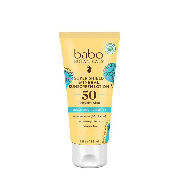 Babo Botanicals Super Shield Mineral Sunscreen Lotion SPF 50 3.0oz / 89ml