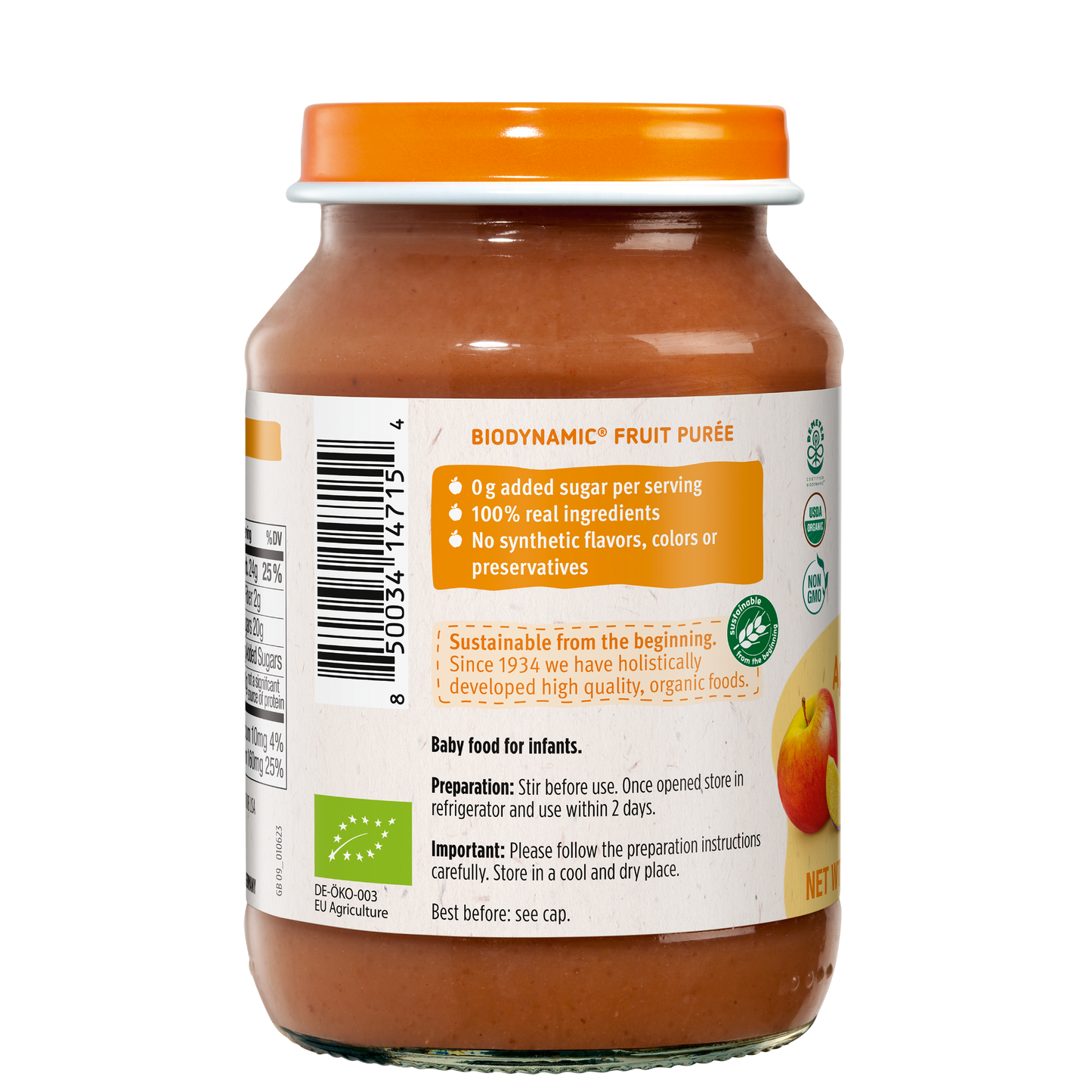Holle Organic Baby Food Jar - Apple & Plum - 6 Jars