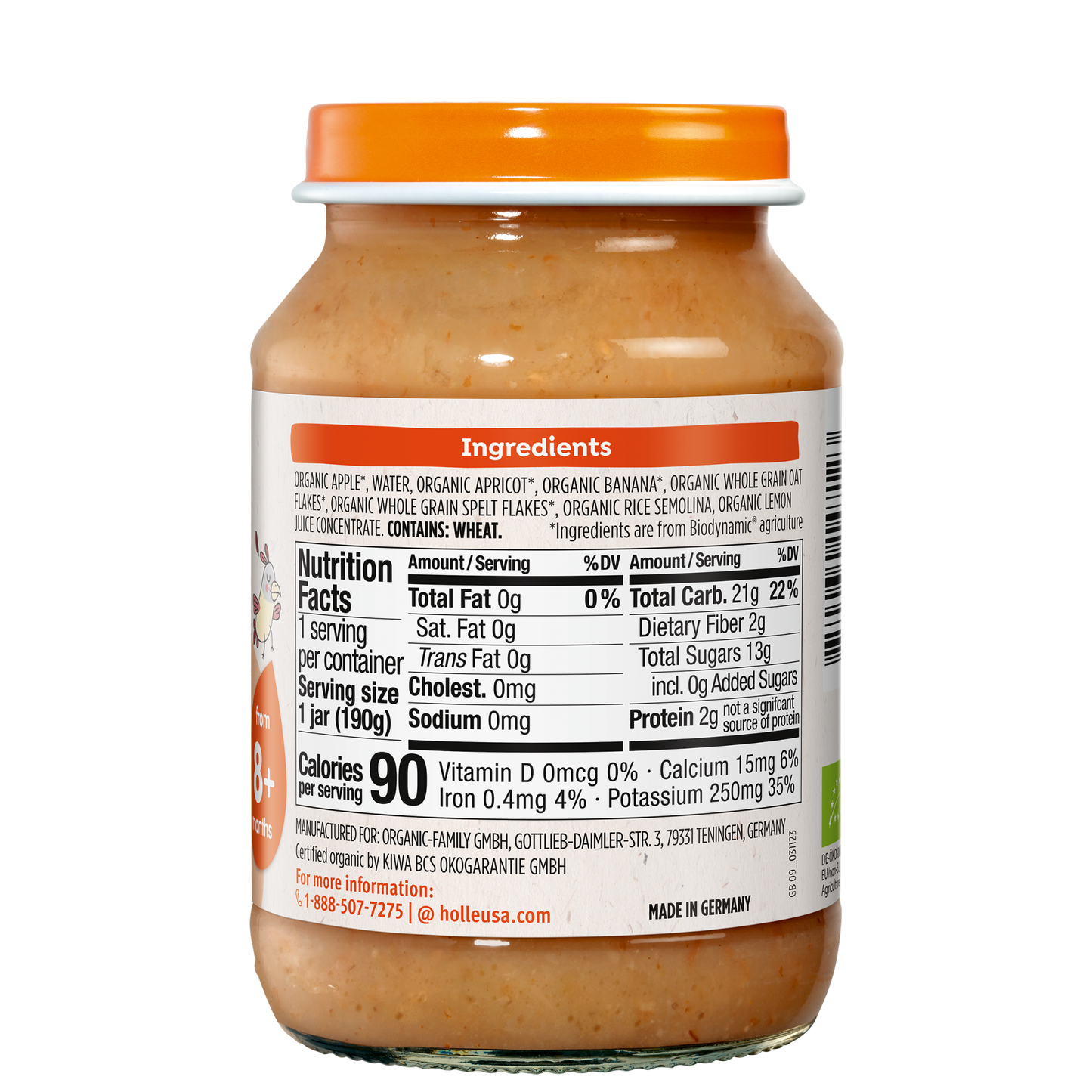 Holle Organic Baby Food Jar - Mixed Fruit with Muesli - 6 Jars