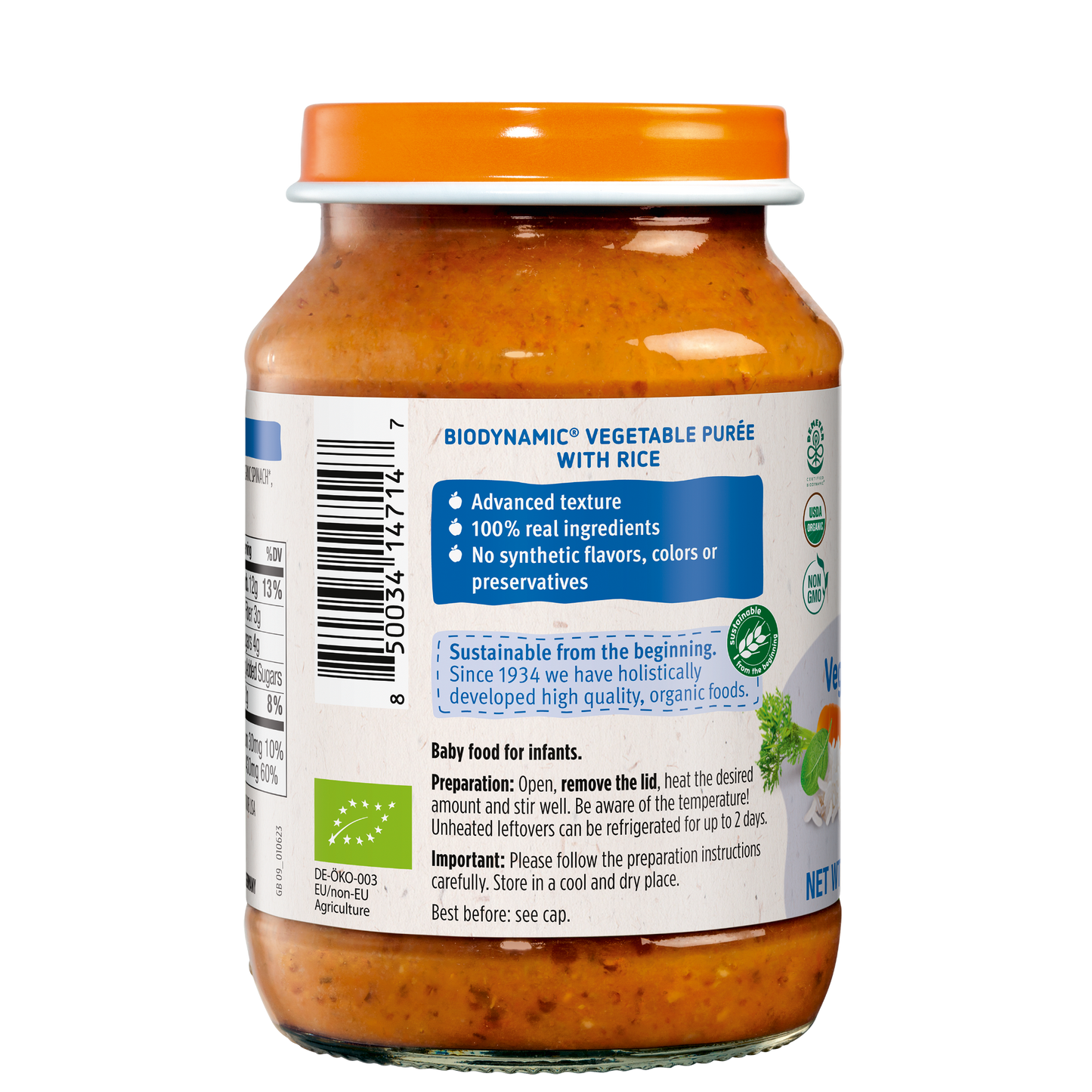 Holle Organic Baby Food Jar - Veggie Risotto - 6 Jars