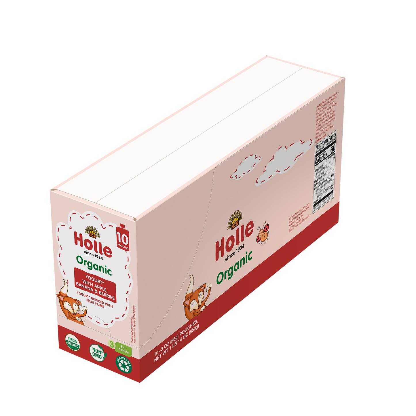 Holle Organic Yogurt Pouches - Apple, Banana & Berries